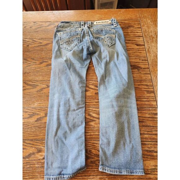 Rock Revival Nicole Studded Back Pockets Capri Length Jeans Size 26 - Picture 4 of 4